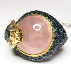 Кольцо с розовым кварцем 1196-er