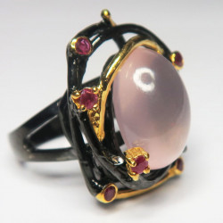 Кольцо с розовым кварцем 1251-er